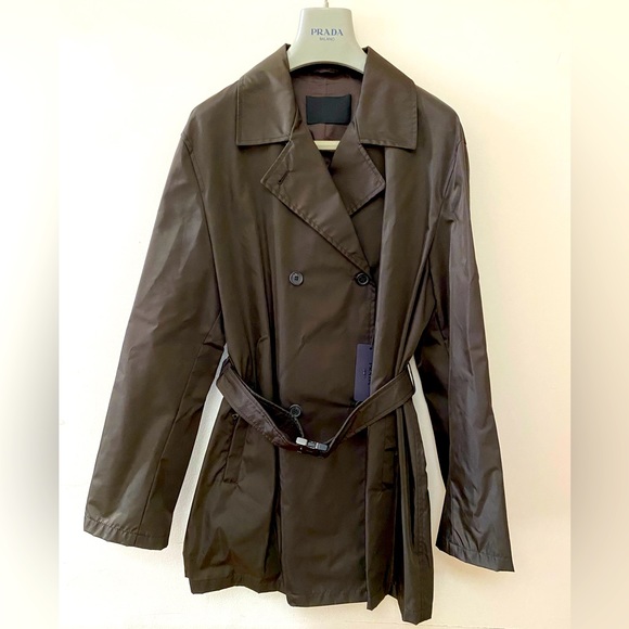 NWT PRADA Vintage Nylon Trench Coat size 42